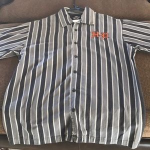 Button down stripe Black/gray/white